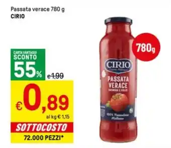 Iper La Grande Passata verace 780 g CIRIO offerta