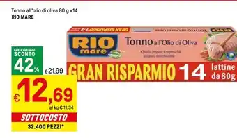 Iper La Grande Tonno all'olio di oliva 80 g x14 RIO MARE offerta