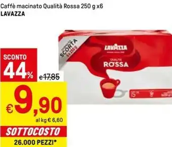 Iper La Grande Caffè macinato Qualità Rossa 250 g x6 LAVAZZA offerta