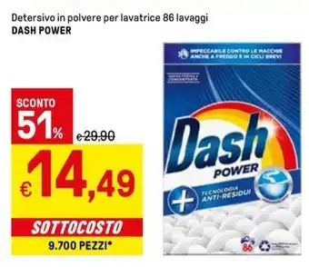 Iper La Grande Detersivo in polvere per lavatrice 86 lavaggi DASH POWER offerta