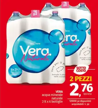 VERA acqua minerale naturale 2 lt x 6 bottiglie