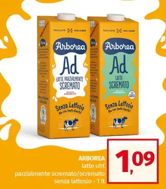 Pam ARBOREA latte uht parzialmente scremato/scremato senza lattosio - 1 lt offerta