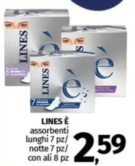 Pam LINES È assorbenti lunghi 7 pz/ notte 7 pz/ con ali 8 pz offerta