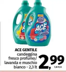 Pam ACE GENTILE candeggina fresco profumo/ lavanda e muschio bianco - 2,3 lt offerta