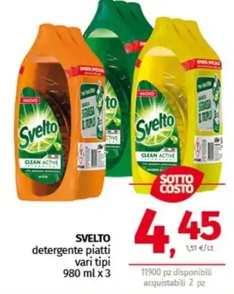 SVELTO detergente piatti vari tipi 980 ml x 3