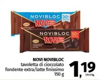 Pam NOVI NOVIBLOC tavoletta di cioccolato fondente extra/latte finissimo offerta