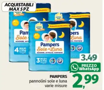 Pam PAMPERS pannolini sole e luna varie misure offerta