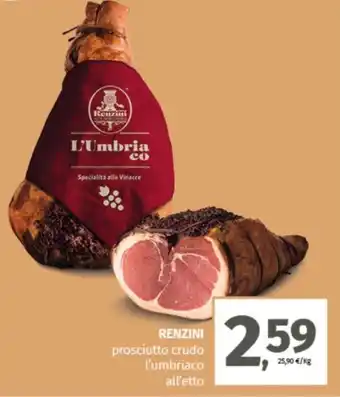 Pam RENZINI prosciutto crudo l'umbriaco offerta
