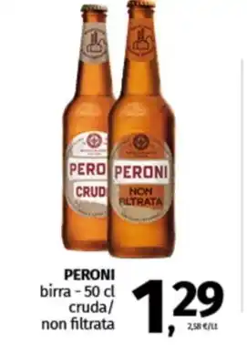 Pam PERONI birra - 50 cl cruda/ non filtrata offerta