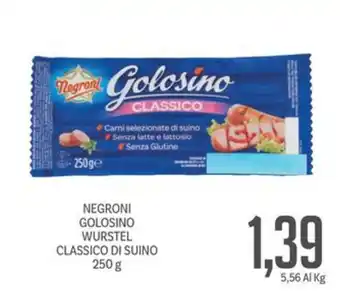 Supermercati Piccolo NEGRONI GOLOSINO WURSTEL CLASSICO DI SUINO 250 g offerta