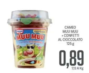 Supermercati Piccolo CAMEO MUU MUU + CONFETTI AL CIOCCOLATO 125 g offerta