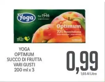 Supermercati Piccolo YOGA OPTIMUM SUCCO DI FRUTTA VARI GUSTI 200 ml x 3 offerta