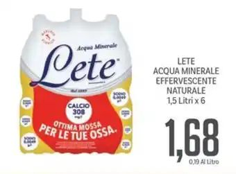 Supermercati Piccolo LETE ACQUA MINERALE EFFERVESCENTE NATURALE 1,5 Litri x 6 offerta