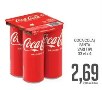 Supermercati Piccolo COCA COLA/ FANTA VARI TIPI 33 cl x 4 offerta