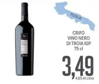 Supermercati Piccolo CRIFO VINO NERO DI TROIA IGP 75 cl offerta