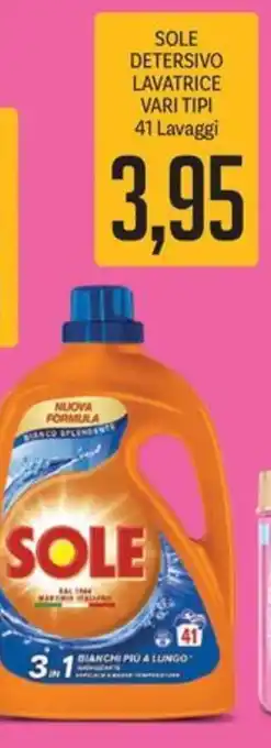 Supermercati Piccolo SOLE DETERSIVO LAVATRICE VARI TIPI 41 Lavaggi offerta