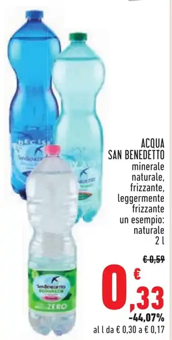 Conad ACQUA SAN BENEDETTO minerale naturale, frizzante, leggermente frizzante un esempio: naturale 2 L offerta