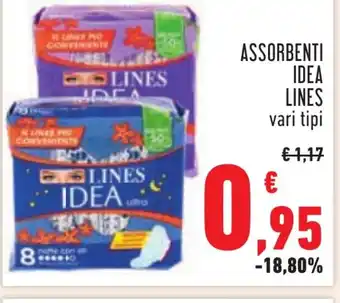 Conad ASSORBENTI IDEA LINES vari tipi offerta