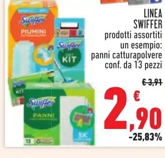 Conad LINEA SWIFFER prodotti assortiti un esempio: panni catturapolvere conf. da 13 pezzi offerta