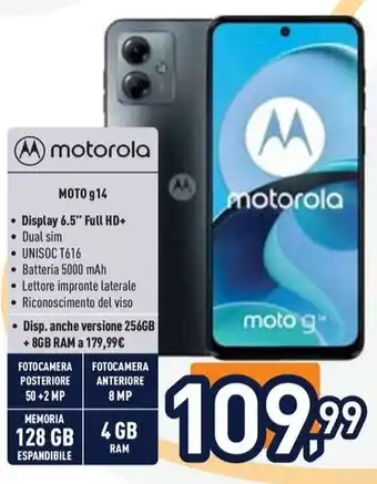 Unieuro motorola MOTO g14 offerta