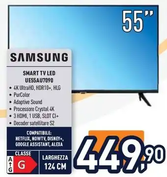 Unieuro SAMSUNG SMART TV LED UE55AU7090 offerta