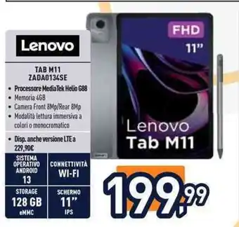 Unieuro Lenovo TAB M11 ZADA0134SE offerta