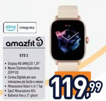 Unieuro amazfit GTS 3 offerta
