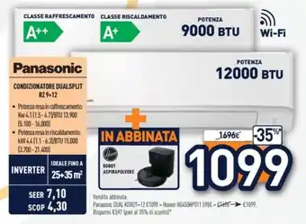 Unieuro Panasonic CONDIZIONATORE DUALSPLIT RZ 9+12 offerta