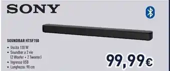 Unieuro SONY SOUNDBAR HTSF150 offerta