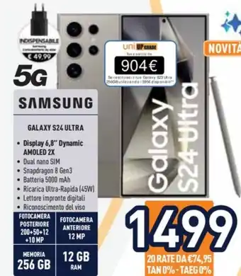 Unieuro SAMSUNG GALAXY S24 ULTRA offerta