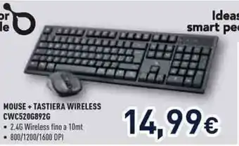 Unieuro MOUSE + TASTIERA WIRELESS CWC5206892G offerta