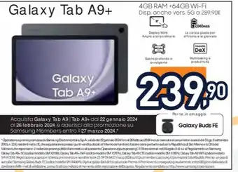 Unieuro Galaxy Tab A9+ offerta