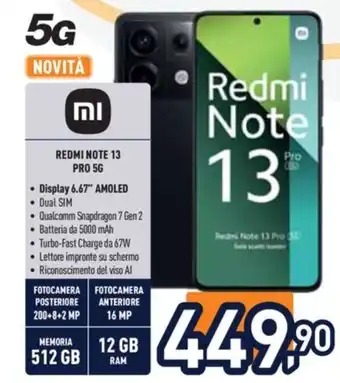 Unieuro REDMI NOTE 13 PRO 5G offerta
