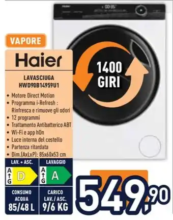 Unieuro Haier LAVASCIUGA HWD90B1495901 offerta