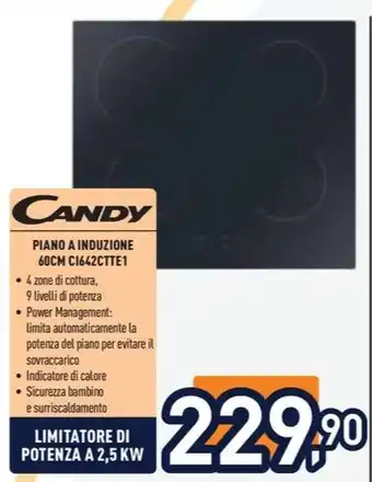 Unieuro Candy PIANO A INDUZIONE 60CM C1642CTTE1 offerta
