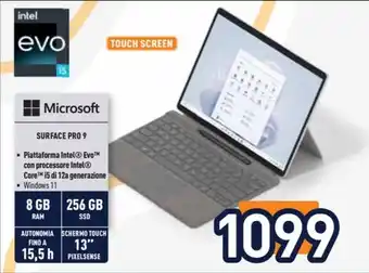 Unieuro Microsoft SURFACE PRO 9 offerta