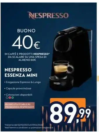 Unieuro NESPRESSO ESSENZA MINI offerta