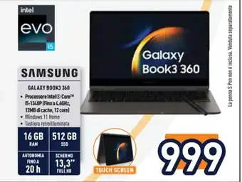 Unieuro SAMSUNG Galaxy Book3 360 offerta