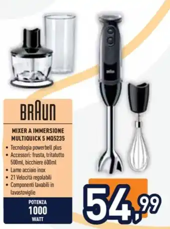 Unieuro BRAUN MIXER A IMMERSIONE MULTIQUICK 5 MQ5235 offerta