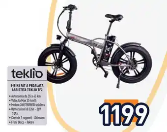 Unieuro teklio E-BIKE FAT A PEDALATA ASSISTITA TEKLIO TF2 offerta