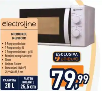 Unieuro Electroline MICROONDE ME208COR offerta