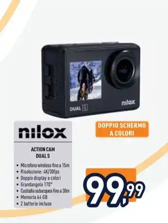 Unieuro nilox ACTION CAM DUAL S offerta
