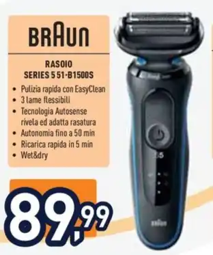 Unieuro BRAUN RASOIO SERIES 551-B1500S offerta