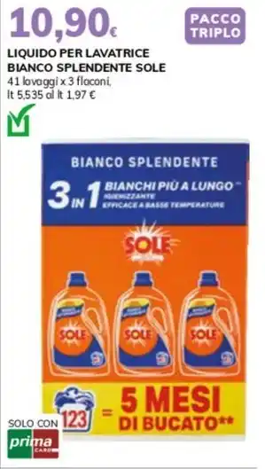 Basko LIQUIDO PER LAVATRICE BIANCO SPLENDENTE SOLE offerta