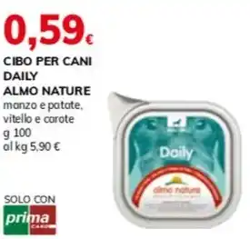 Basko CIBO PER CANI DAILY ALMO NATURE manzo e patate g 100 offerta