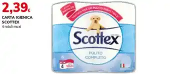 Basko CARTA IGIENICA SCOTTEX 4 rotoli maxi offerta