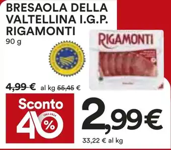 Coop BRESAOLA DELLA VALTELLINA I.G.P. RIGAMONTI 90 g offerta