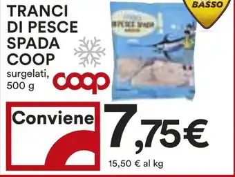 Coop TRANCI DI PESCE SPADA COOP surgelati, 500 g offerta