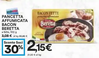 PANCETTA AFFUMICATA BACON BERETTA a fette, 100 g