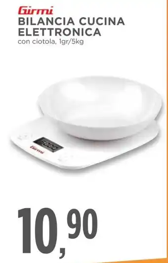 Conad Girmi BILANCIA CUCINA ELETTRONICA con ciotola, 1gr/5kg offerta